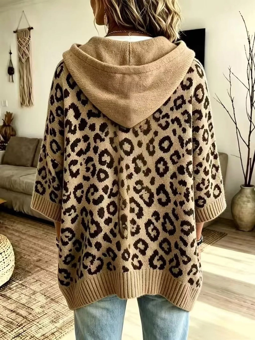 Drawstring Leopard Hooded Sweater (3)