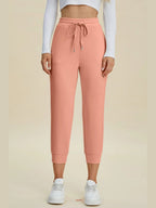 Full Size Air Scuba Drawstring High Waist Cropped Pants
