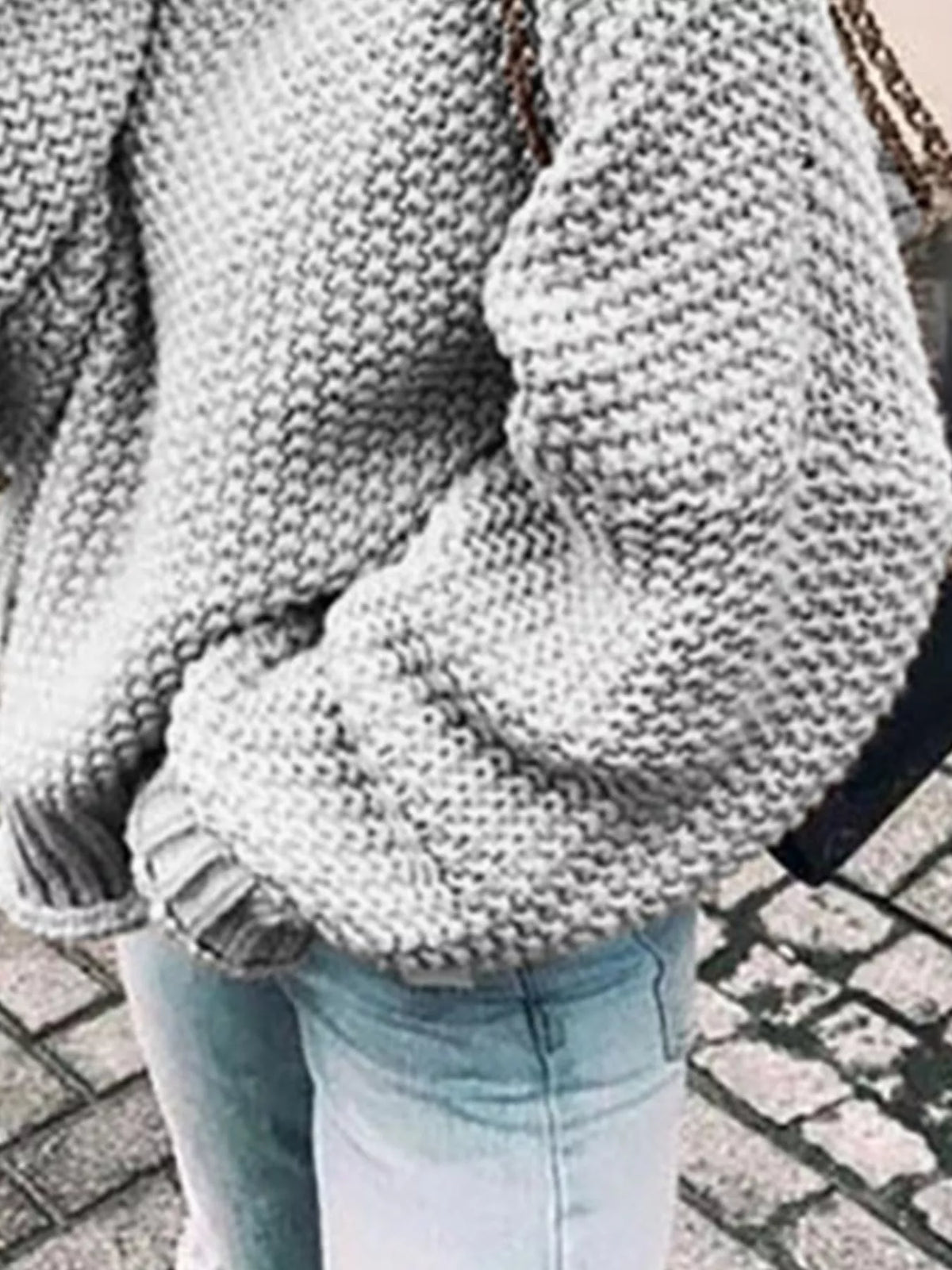 Chunky Knit Turtleneck Sweater (8)