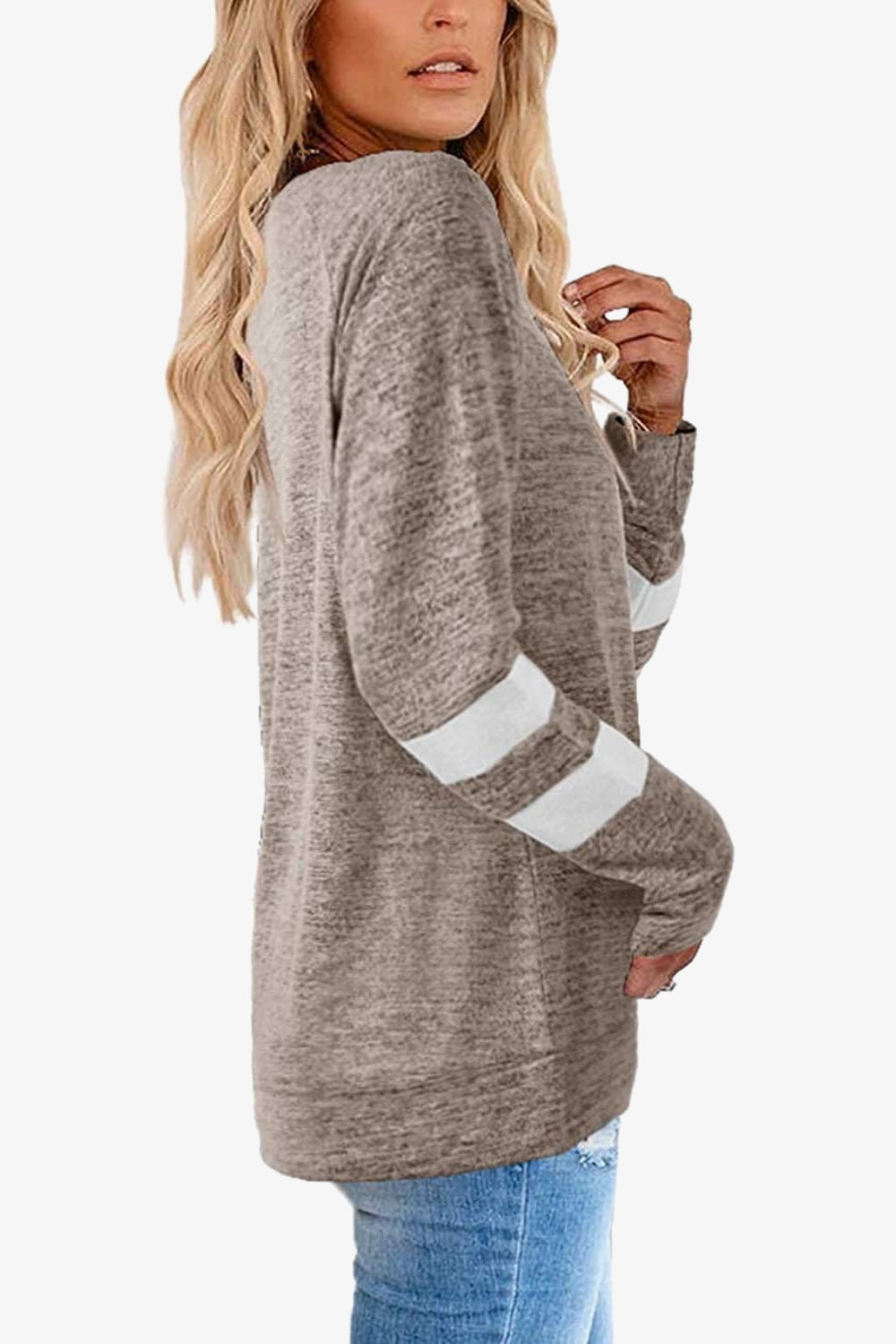 Striped Contrast Raglan Sleeve Top (17)