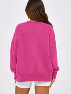 Slit Round Neck Dropped Shoulder Sweatshirt (15)
