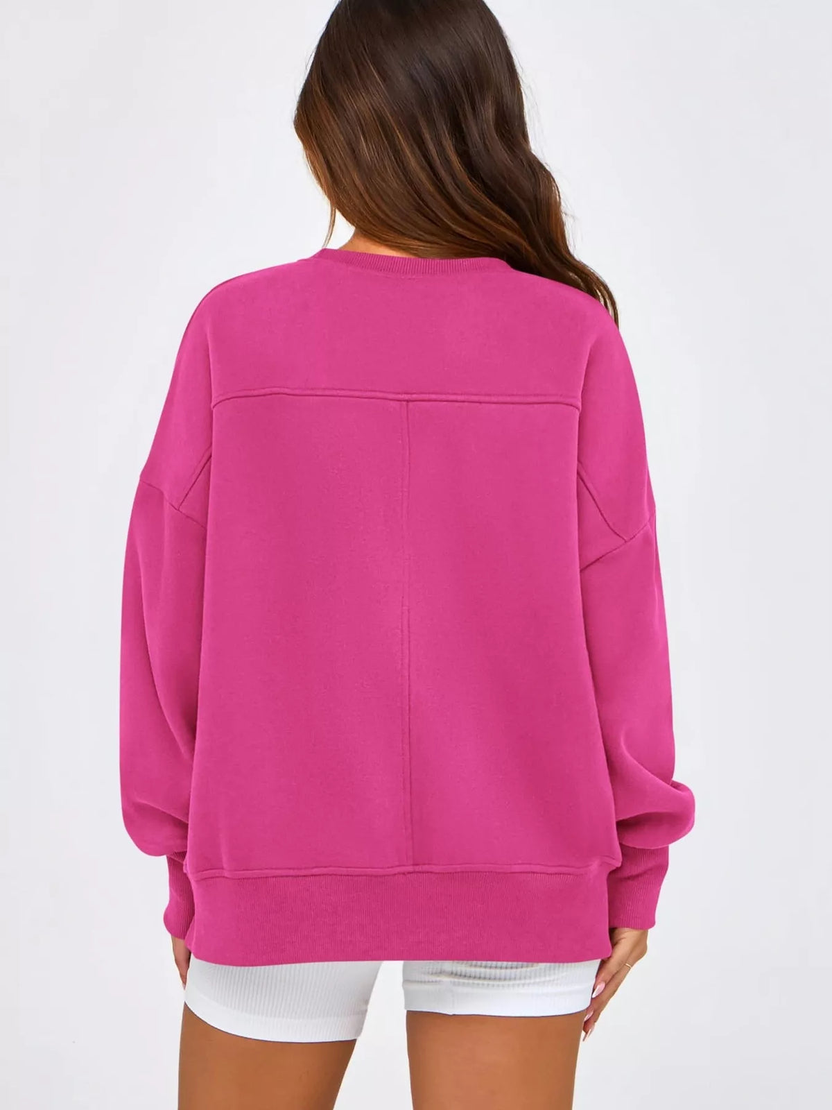 Slit Round Neck Dropped Shoulder Sweatshirt (15)