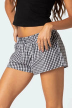 Plaid Elastic Waist Shorts (10)