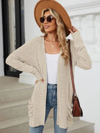 Pocketed Open Front Long Sleeve Cardigan (23)