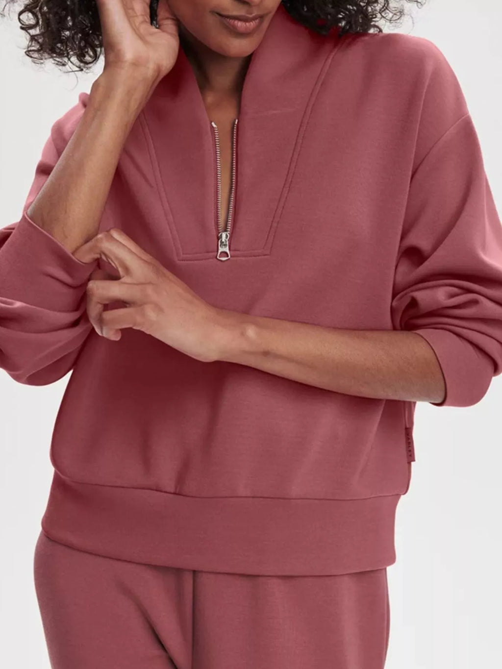 Quarter-zip Sweatshirt Wide-leg Pants Set (11)