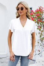 V-neck Flutter Sleeve T-shirt (25)