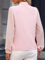 Notched Long Sleeve Blouse (3)
