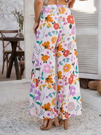 Drawstring Printed Wide Leg Pants (8)
