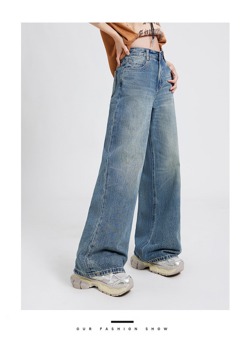 Wide Leg Jeans High Waist Baggy Straight Trousers photo 18