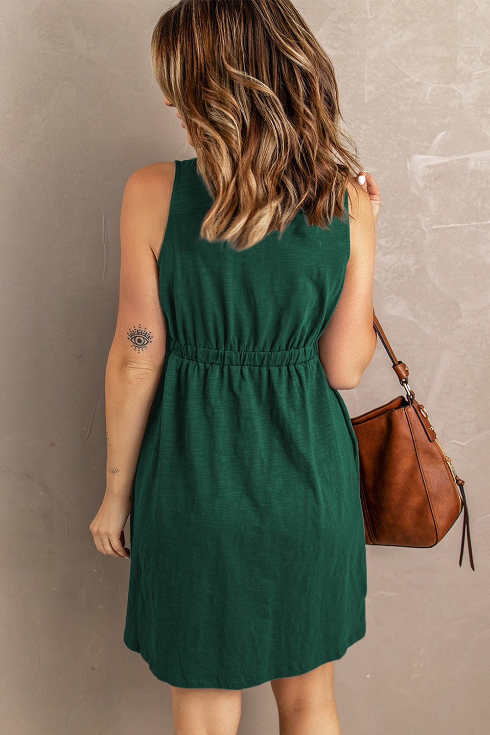 Sleeveless Button Down Mini Magic Dress (31)