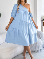 Single Shoulder Tiered Dress (14)
