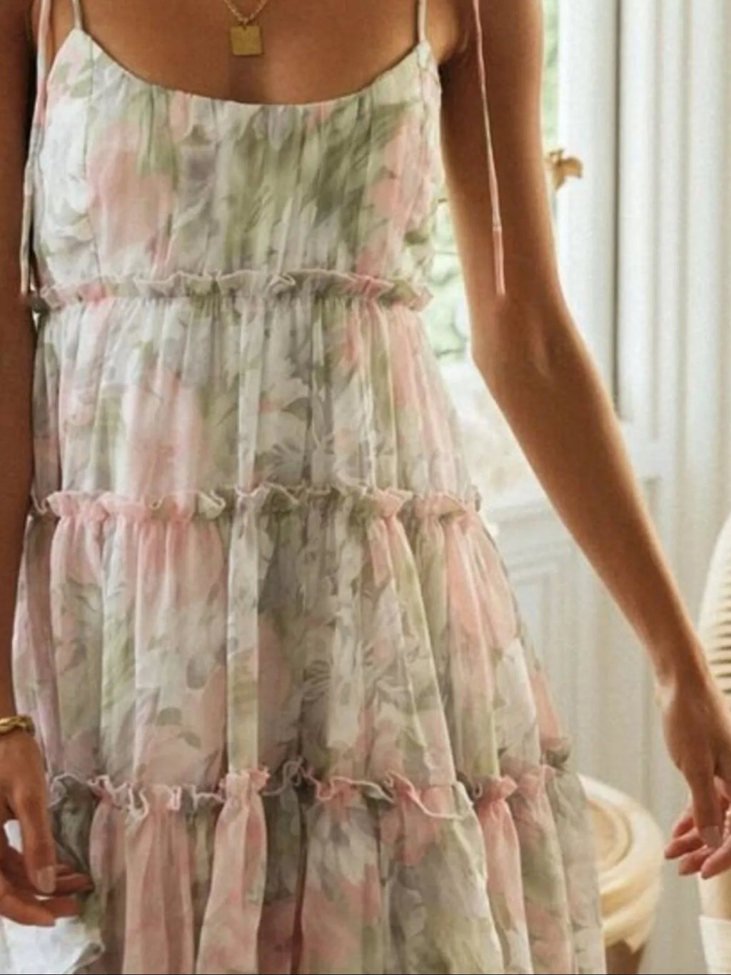 Printed Tie-strap Tiered Mini Dress (12)