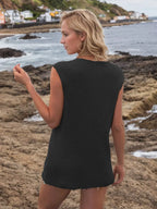 Button Down Eyelet V-neck Sweater Vest (7)