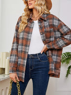 Plaid Button Up Long Sleeve Shacket (3)