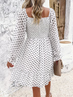Smocked Polka Dot Long Sleeve Dress (7)