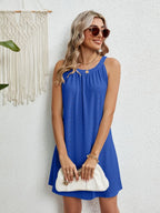 Eyelet Grecian Neck Mini Dress (11)