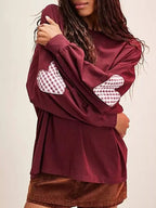 Heart Patch Long Sleeve Sweatshirt