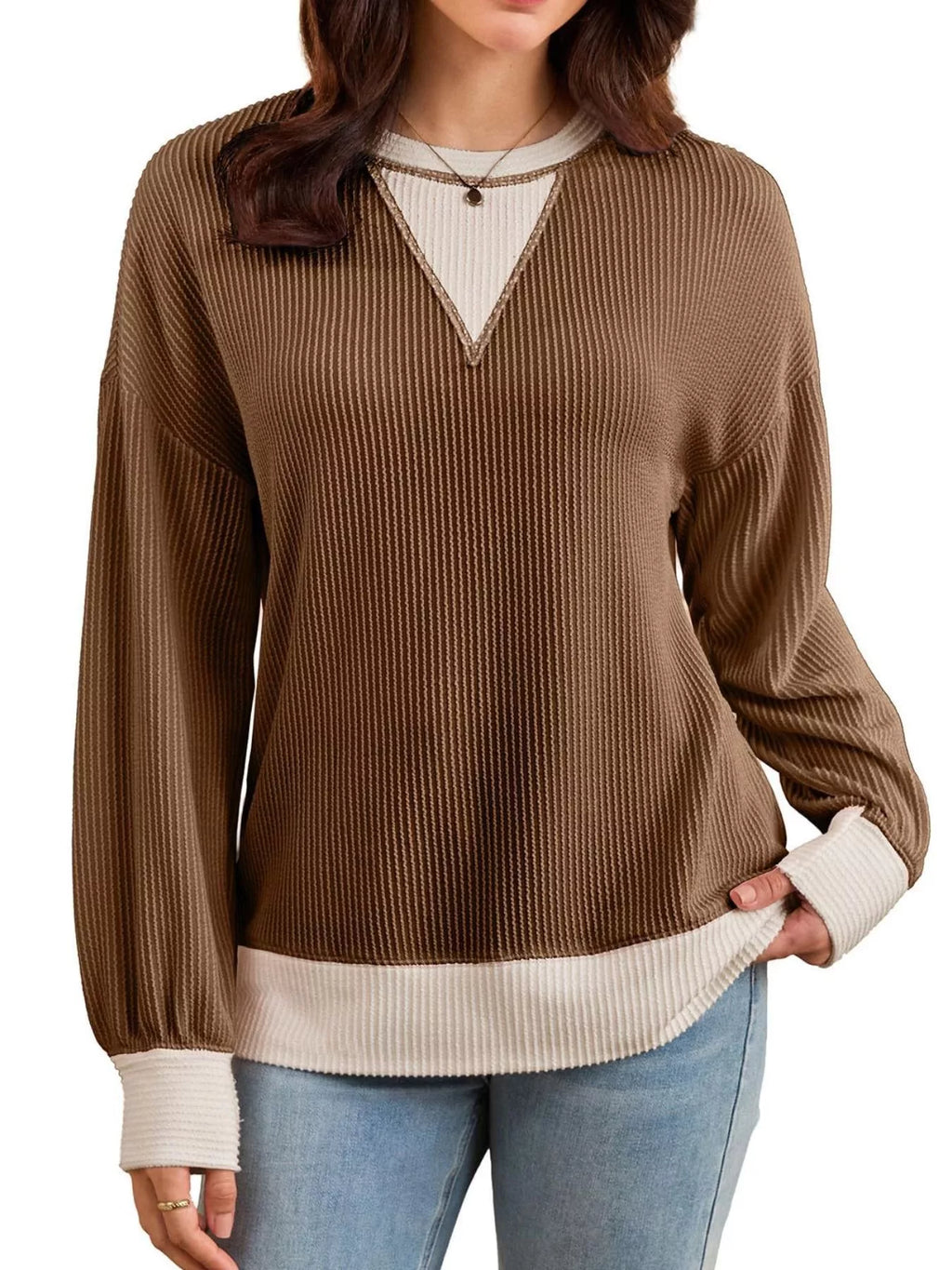 Contrast Dropped Shoulder Sweatshirt (16)