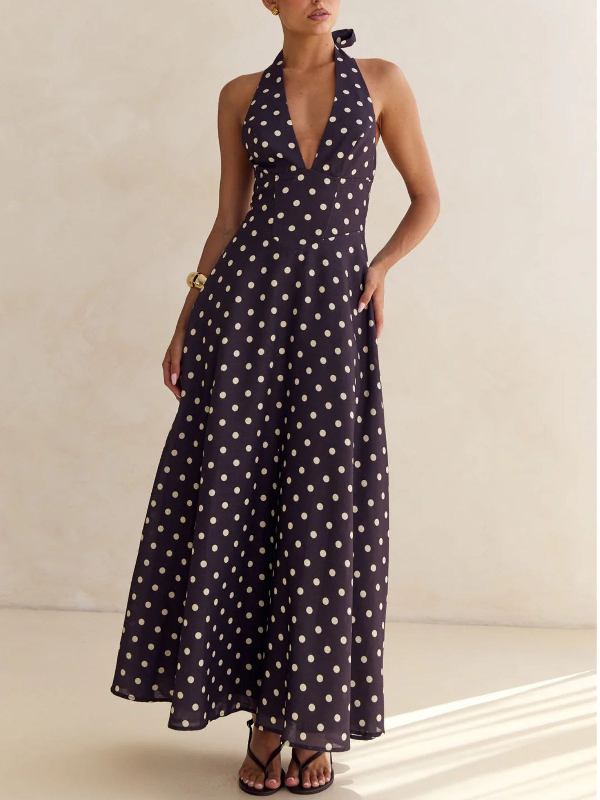 Floral Print Halter Neck Maxi Dress (31)
