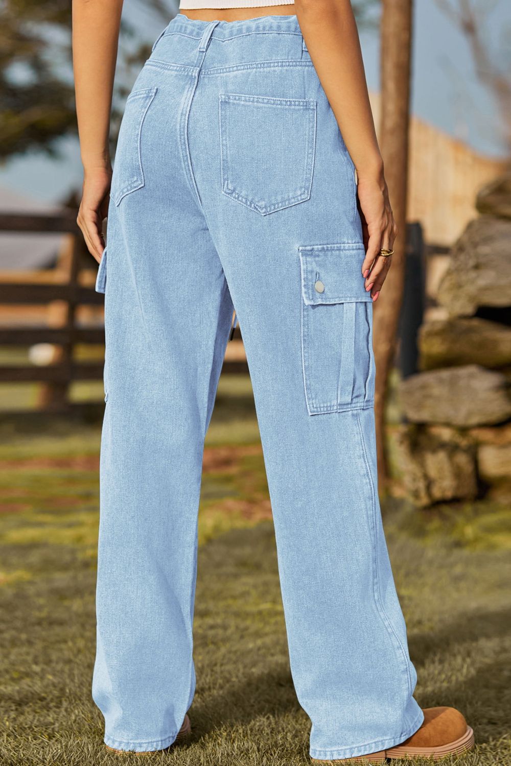 Loose Fit Drawstring Jeans Pocket (7)