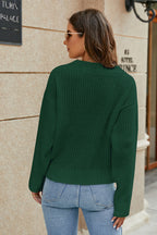 Openwork Surplice Long Sleeve Sweater (9)