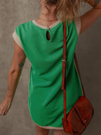 Round Neck Cap Sleeve Mini Dress (25)