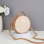 Cute Minimalist Straw Bag Woven Round photo 2