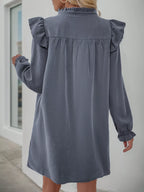 Ruffled Notched Flounce Sleeve Dress (12)