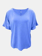 Full Size Scoop Neck Short Sleeve T-shirt (15)