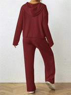 Ribbed Drawstring Hoodie Pants Set (18)