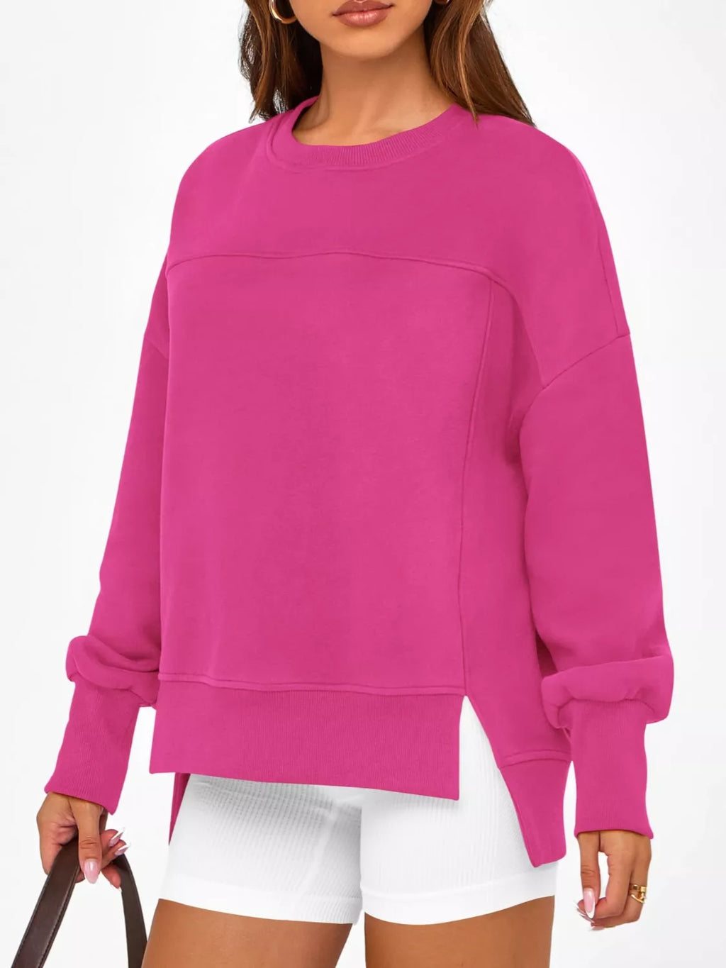 Casual Loose Side Slit Sweatshirt (16)