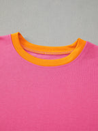 Block Round Neck Top Pants Set (32)