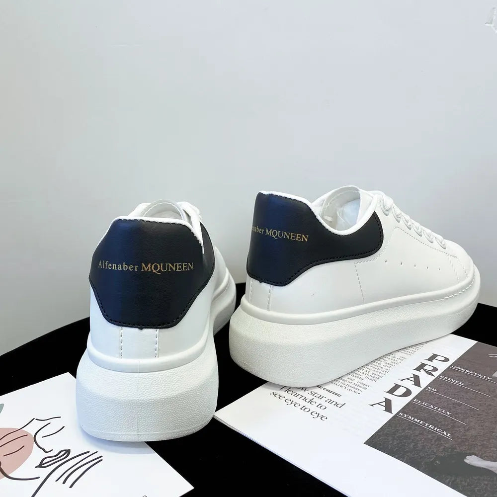 Pu Leather Lace Up Round Toe Platform Sneakers (6)