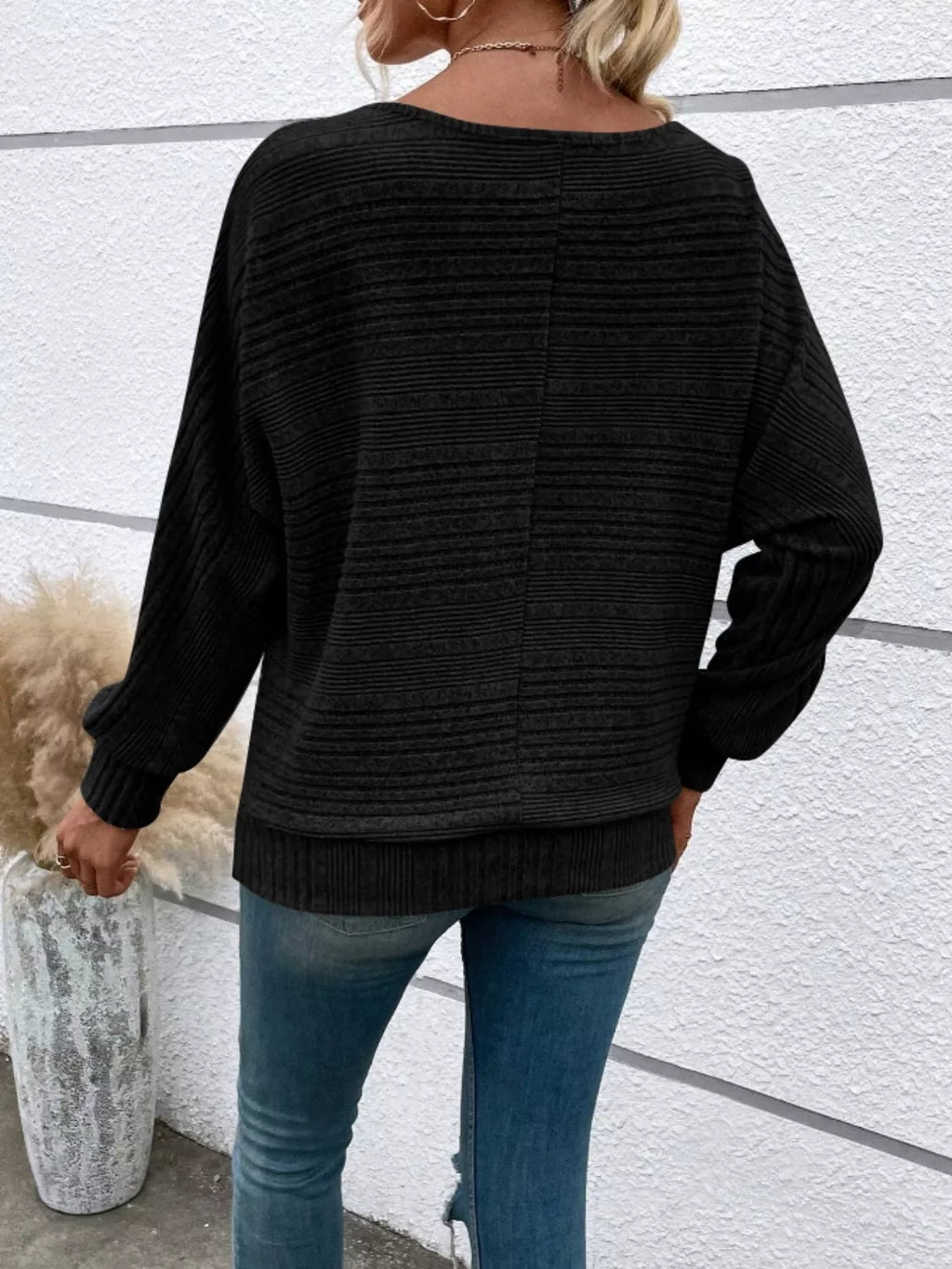 Relaxed Fit Ribbed Knit T-shirt (10)