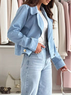 Chic Double-breasted Cropped Jacket (9)