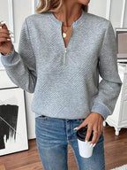 Textured Quarter-zip Sweatshirt (7)
