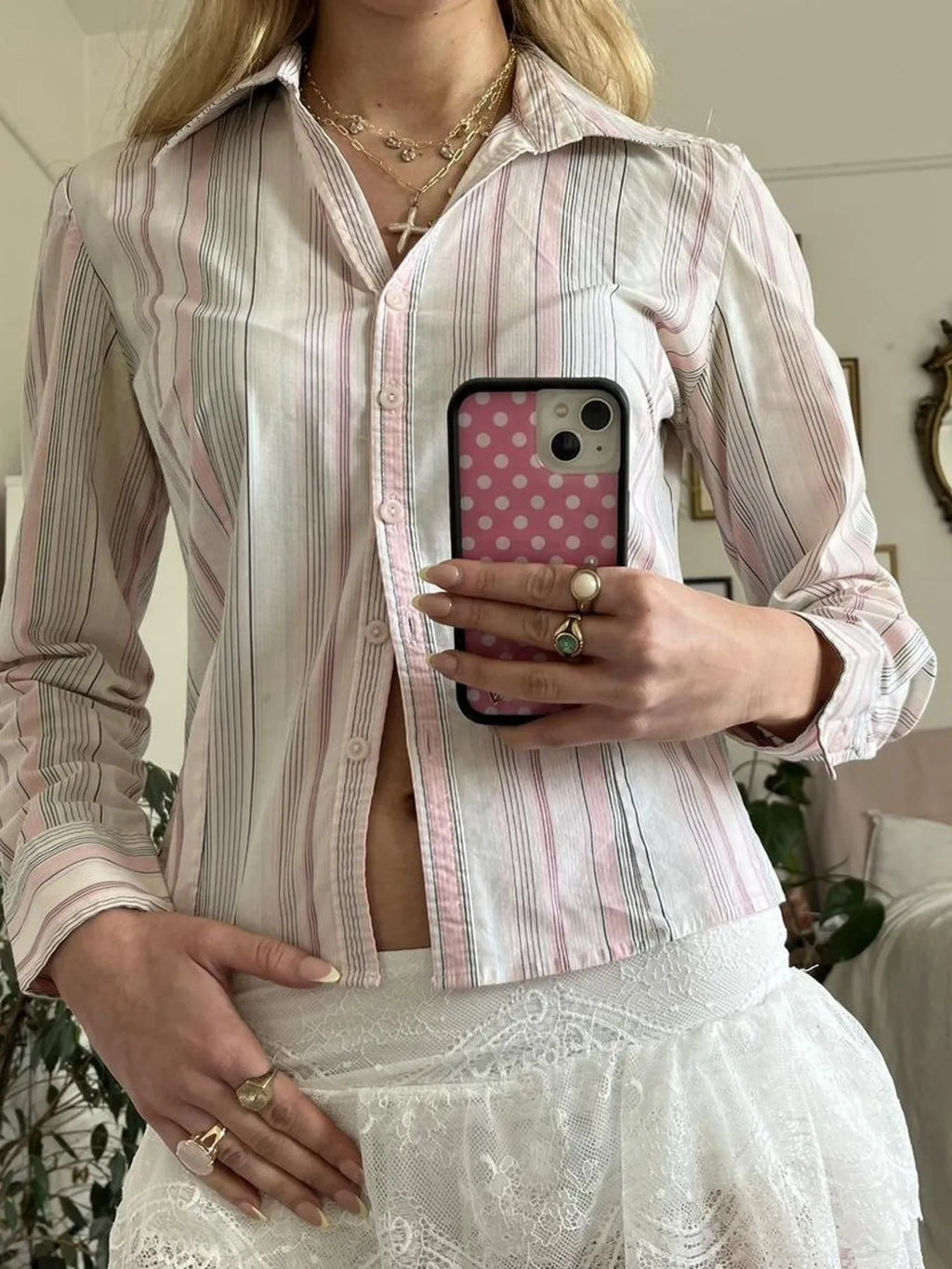 Printed Button-down Long Sleeve Shirt (16)