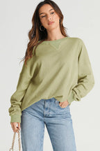 Waffle-knit Long Sleeve Sweatshirt (8)