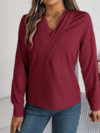 V-neck Long Sleeve Blouse (18)