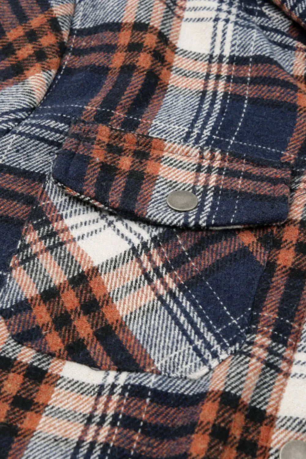 Plaid Button Up Long Sleeve Hooded Jacket (12)