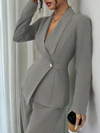 One Button Blazer Pants Set (21)