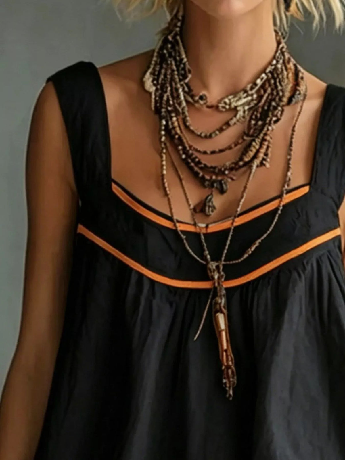 Full Size Sleeveless Tiered Mini Dress Plus (2)