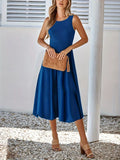 Sleeveless A-line Midi Dress