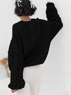Cable Knit Long Sleeve Sweater (10)