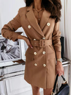 Double-breasted Belted Blazer Dress