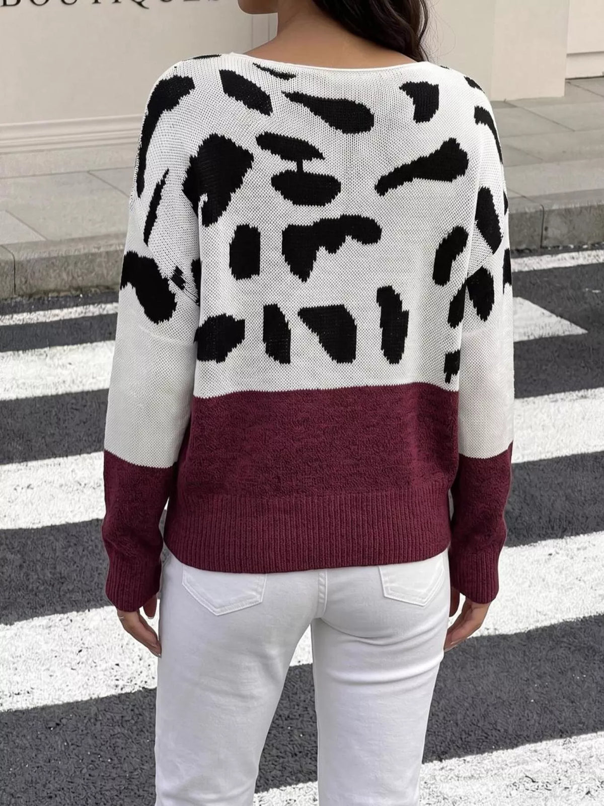 Full Size Leopard One Shoulder Sweater Plus (6)