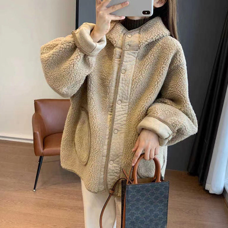 Faux Shearling Hooded Jacket photo 3