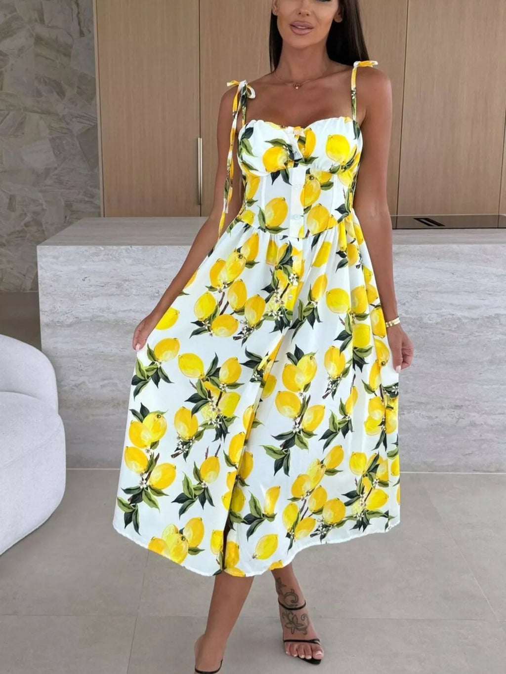 Printed Tie-strap Midi Dress (16)