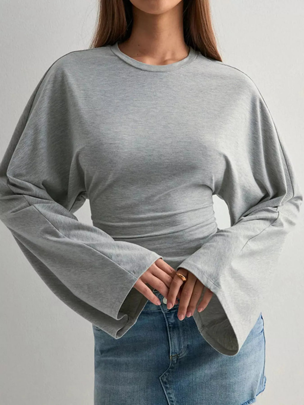 Full Size Long Sleeve Fitted T-shirt Plus (9)