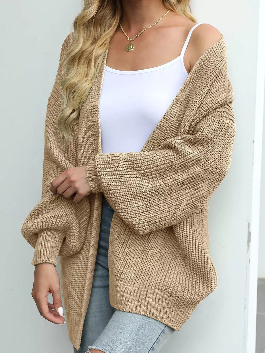 Open-front Chunky Knit Cardigan (3)